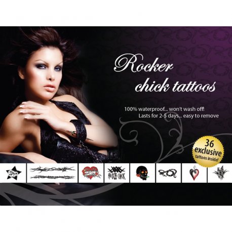 Tattoo Set - Zestaw seksownych, zmywalnych tatuaży Rockowe - Rocker Chick