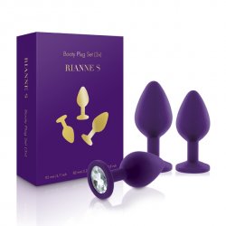 Zestaw korków analnych - Rianne S Booty Plug Set 3x Purple Fioletowy