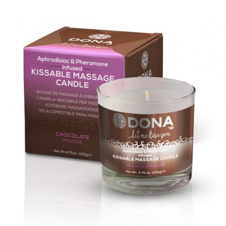 Jadalna świeca do masażu - Dona Kissable Massage Candle Chocolate Mousse Czekoladowa