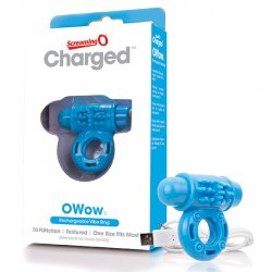 Pierścień erekcyjny - The Screaming O Charged OWow Vibe Ring Blue