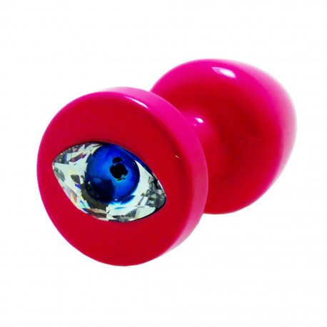 Korek analny ozdobny - Diogol Anni R Eye Pink Crystal Pink 30 mm