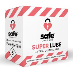 Prezerwatywy - Safe Super Lube Condoms Extra Lubricant 5 szt